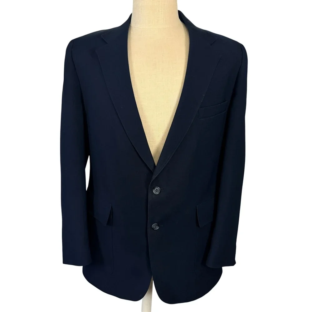 Levi's Action Blazer 44R Navy Vintage 1970s Dadcore Preppy Old Money Suit Jacket
